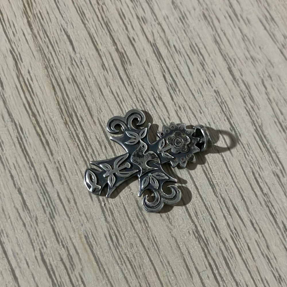 James Avery Retired Intricate Silver Cross Pendant Christian Hope La Primavera